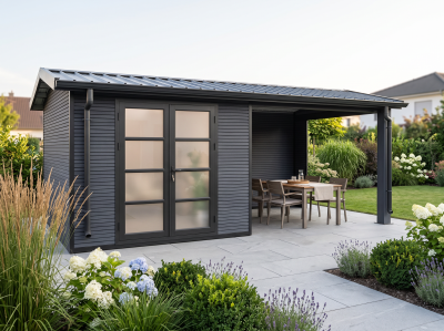 WPC Gartenhaus Modell Apex 15,60 m²