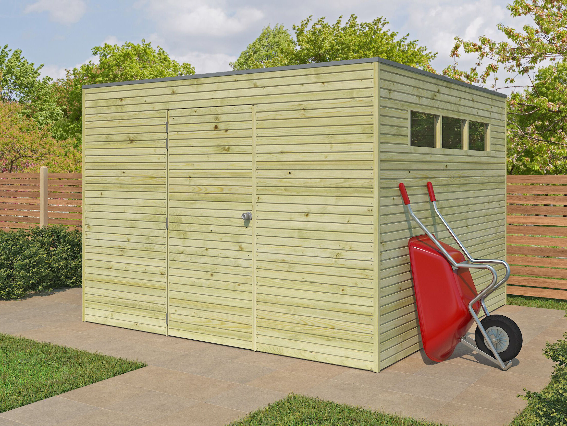 26% Discount! Gartenhaus Modell QB-Line 9,00 m² 3x3m