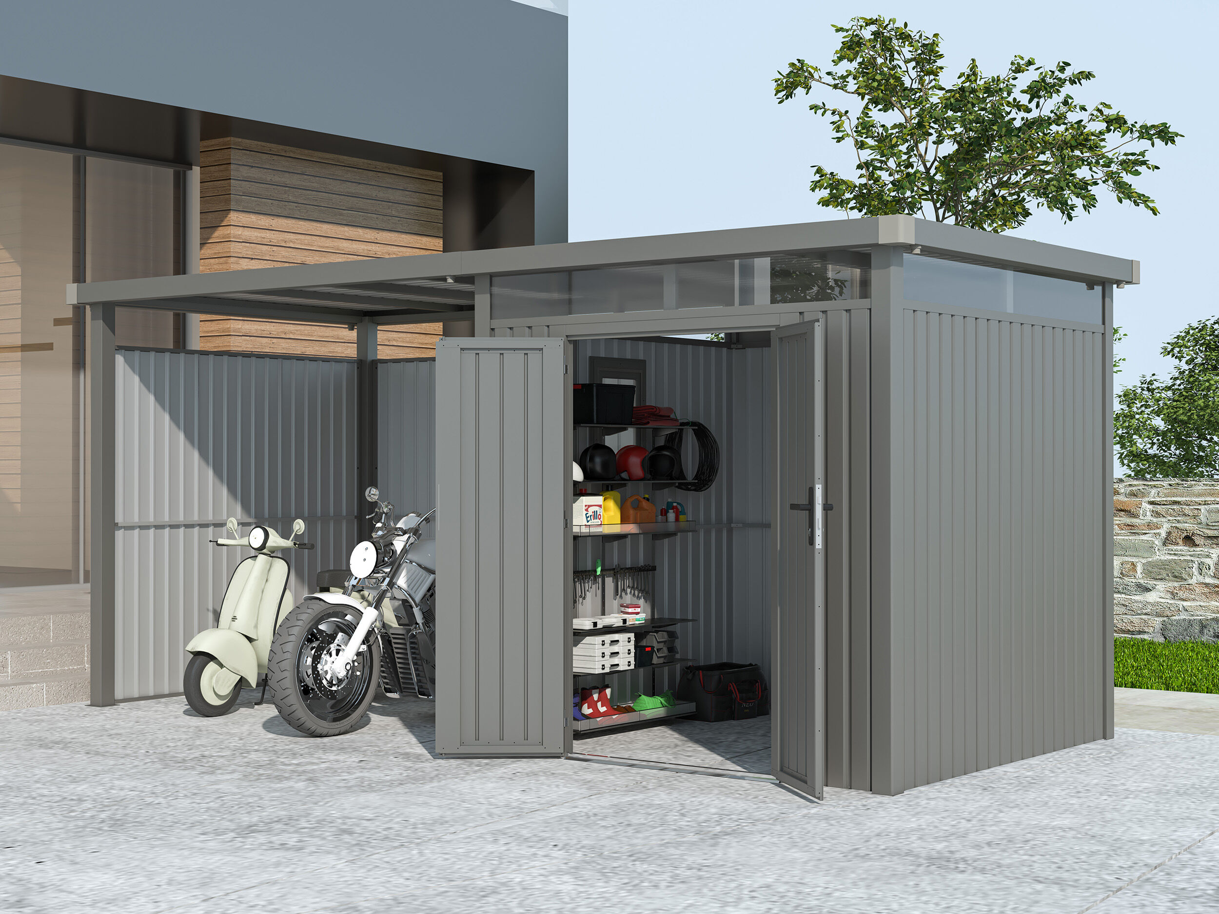 Metall Gerätehaus Modell Style 4,45 m² Spar-Set 2 Rabatt: 26 %