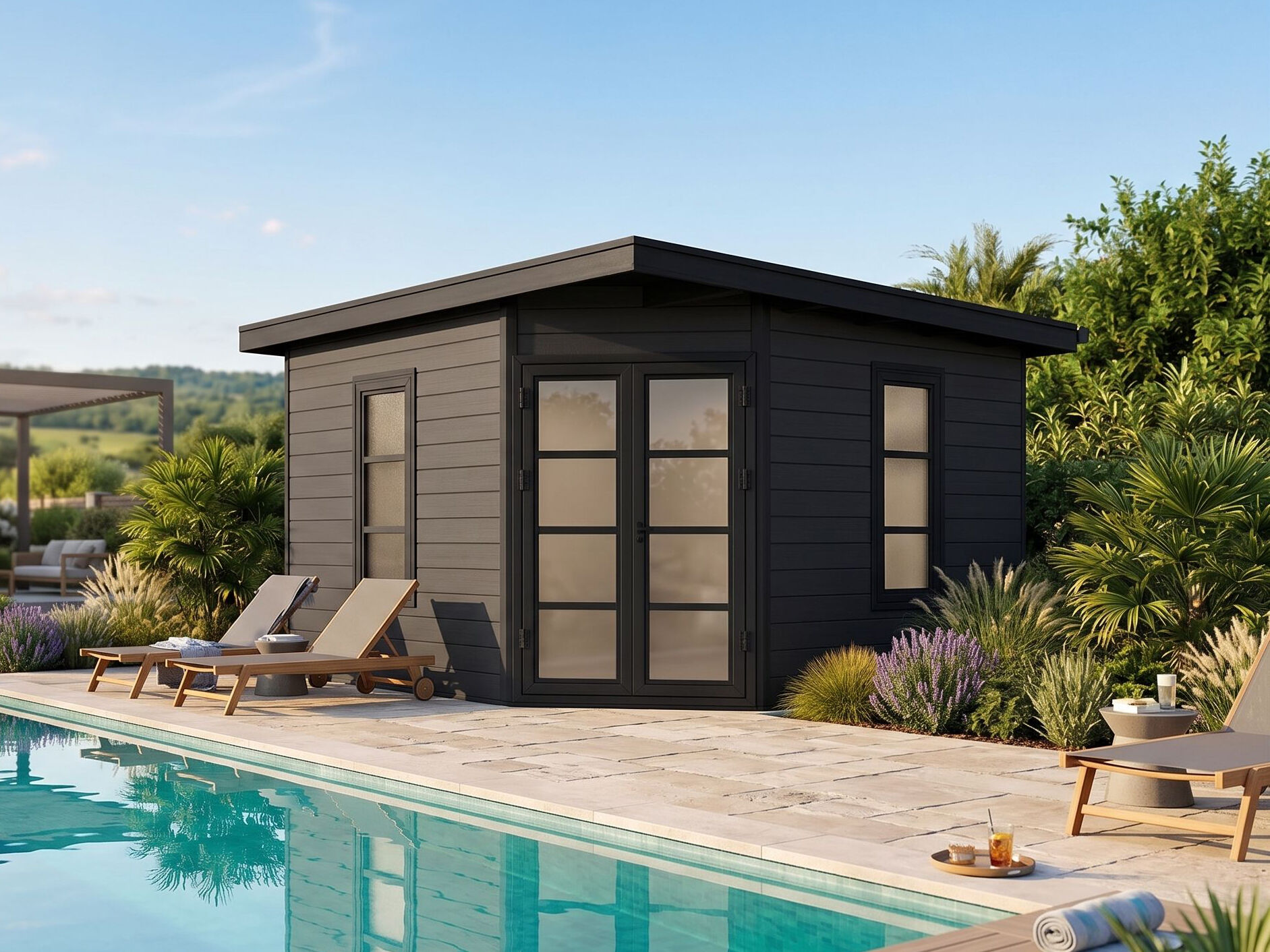 WPC 5-Eck Gartenhaus Modell Quinto Duo