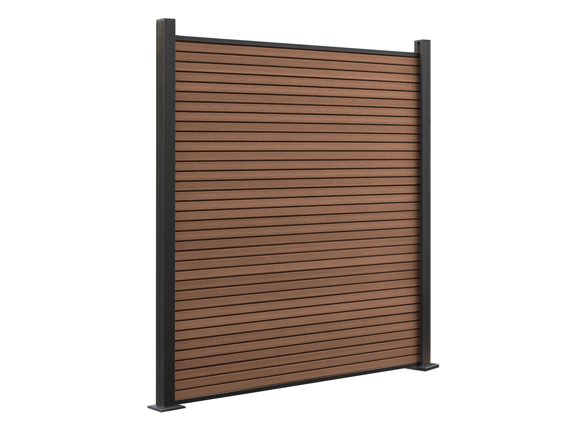 WPC Steckzaun Modell FineLine 180x180 cm Teak