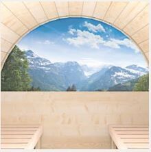 Halbglas-Rückwand für Fass- Sauna Modell Quadro