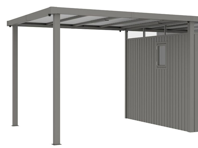 Seitendach für Gerätehaus Style 7,56 m² Alu Grau | Rabatt: 29 %