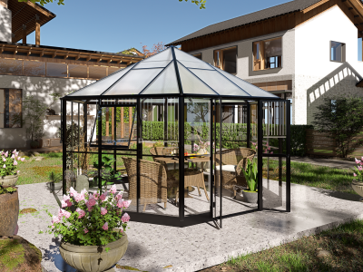 StarLine 6-Eck Gewächshaus Modell Vitra 11,7 m² StarLine 6-Eck Gewächshaus Modell Vitra 11,7 m²