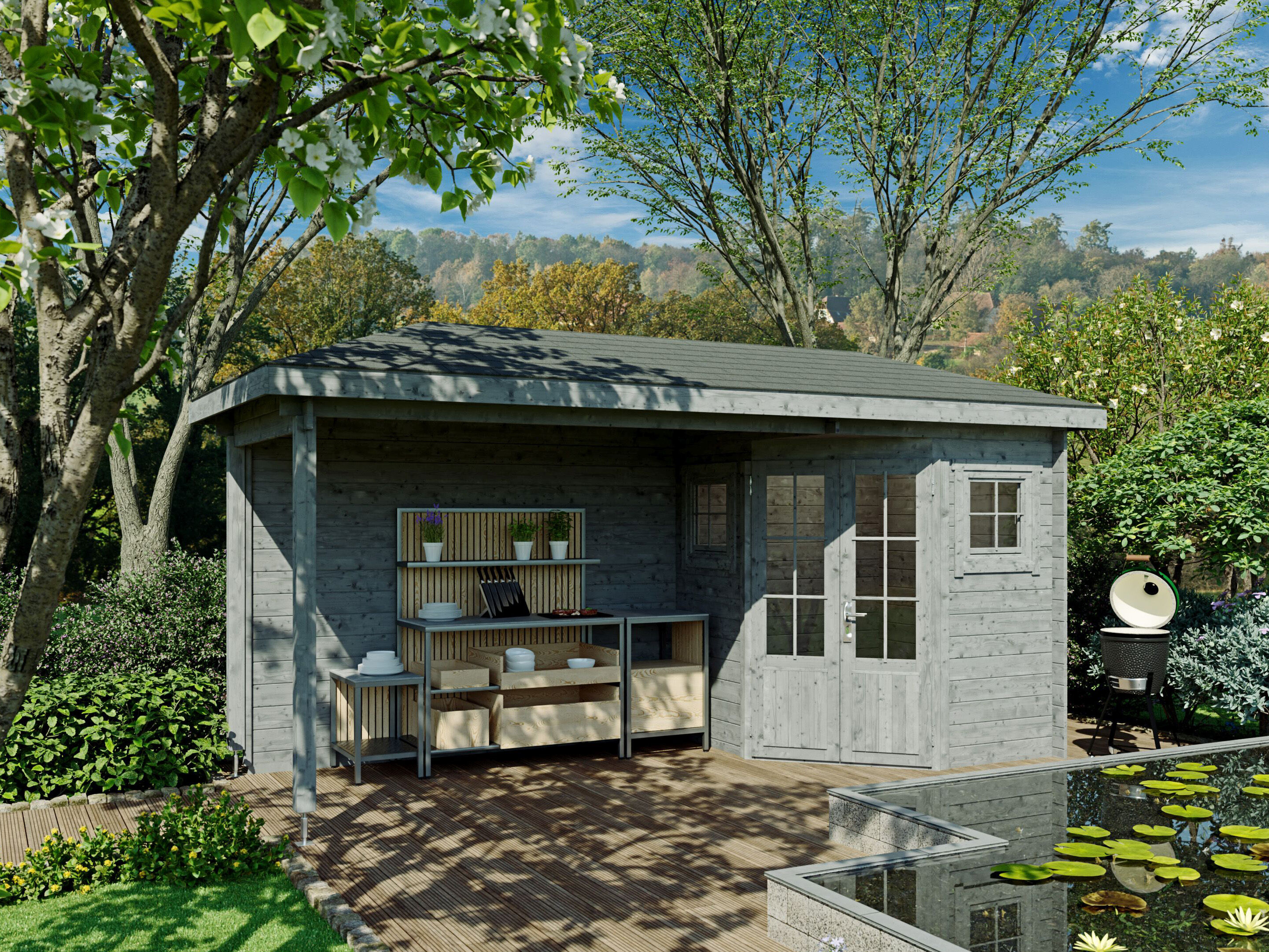 Fjordholz 5-Eck Gartenhaus Modell Evelyn 1C