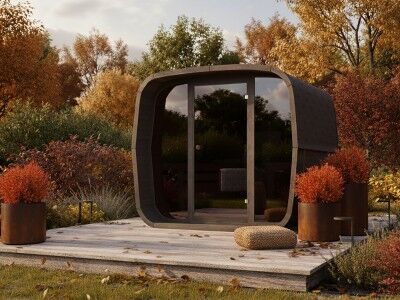 Fjordholz Fass-Sauna Modell Cubus-3 Black Edition