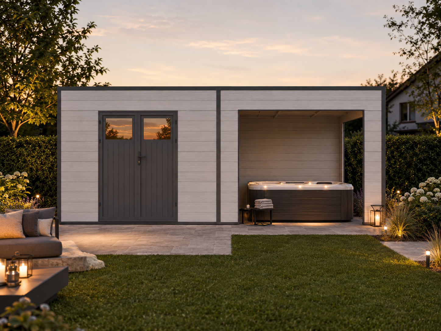 WPC Gartenhaus Modell Cubus Lounge 16,25 m²