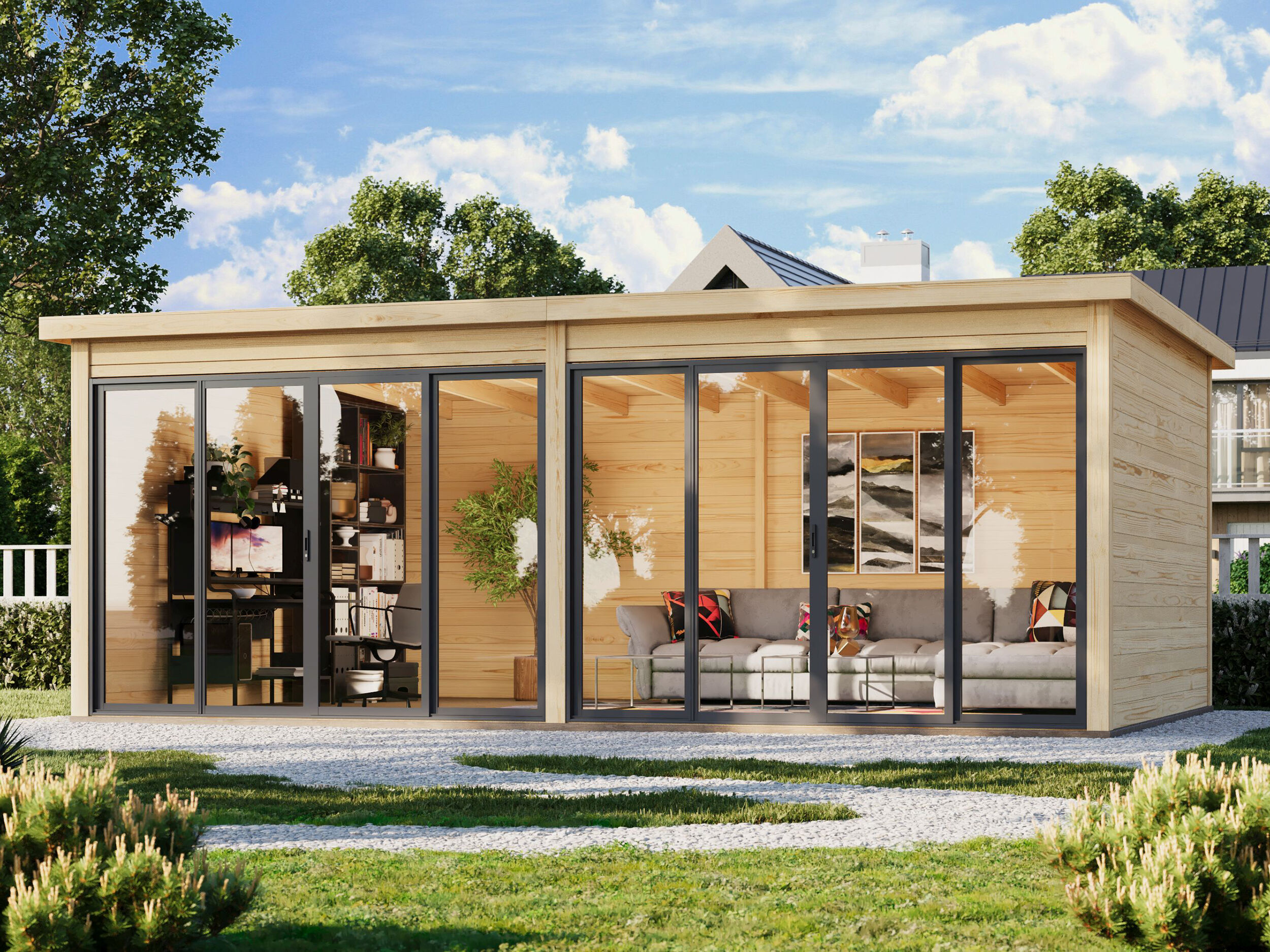 26% Rabatt ! Fjordholz Gartenhütte Modell Office IsoSlide 11 6x4m