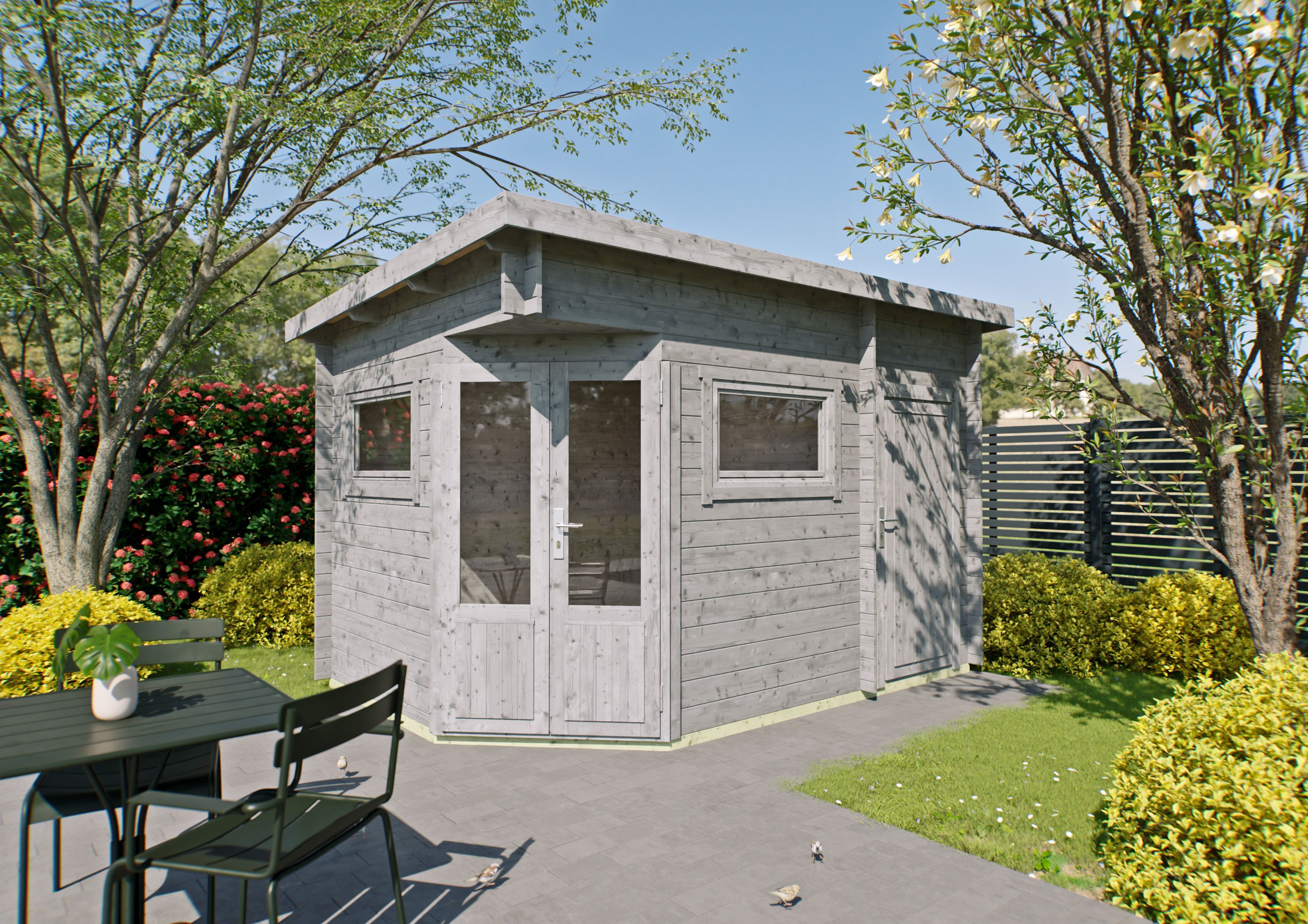 Fjordholz 5-Eck Gartenhaus Modell Leva 2E