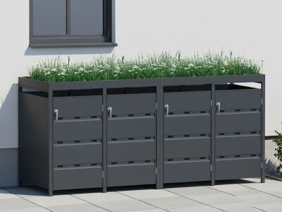 StarLine 4er Mülltonnenbox Stabilo mit Pflanzdach 240 l