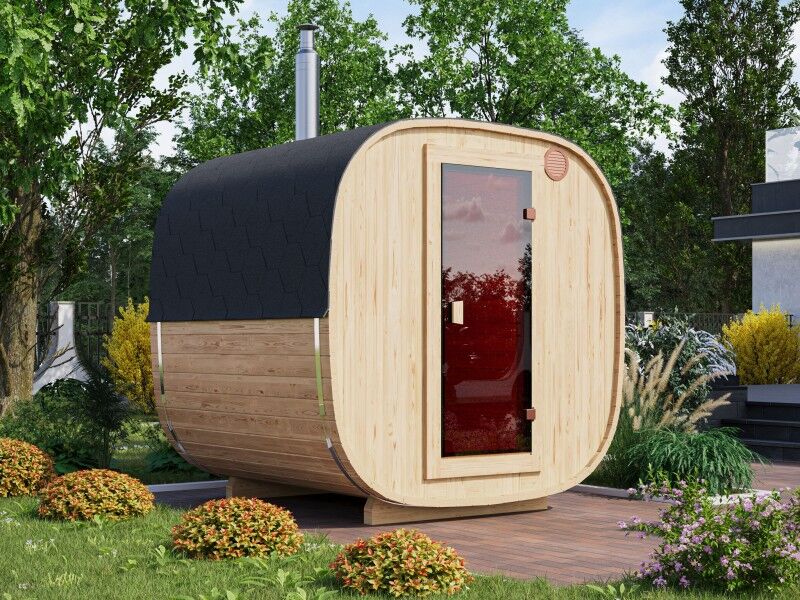 Fjordholz Fass-Sauna Modell Quadro 230 cm