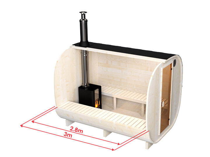 Fjordholz Fass-Sauna Modell Quadro 300 c...