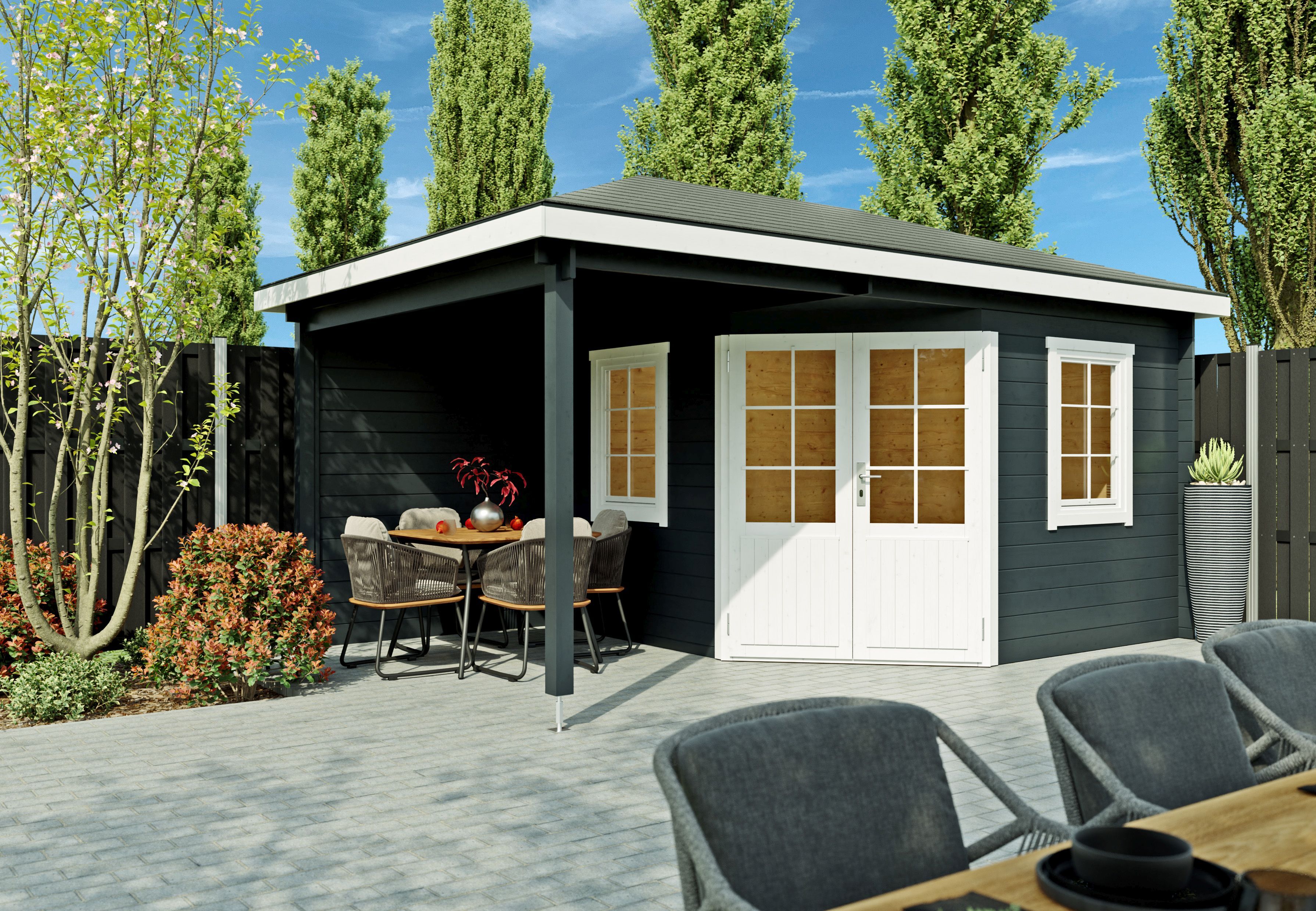 Fjordholz 5-Eck Gartenhaus Modell Evelyn 1B
