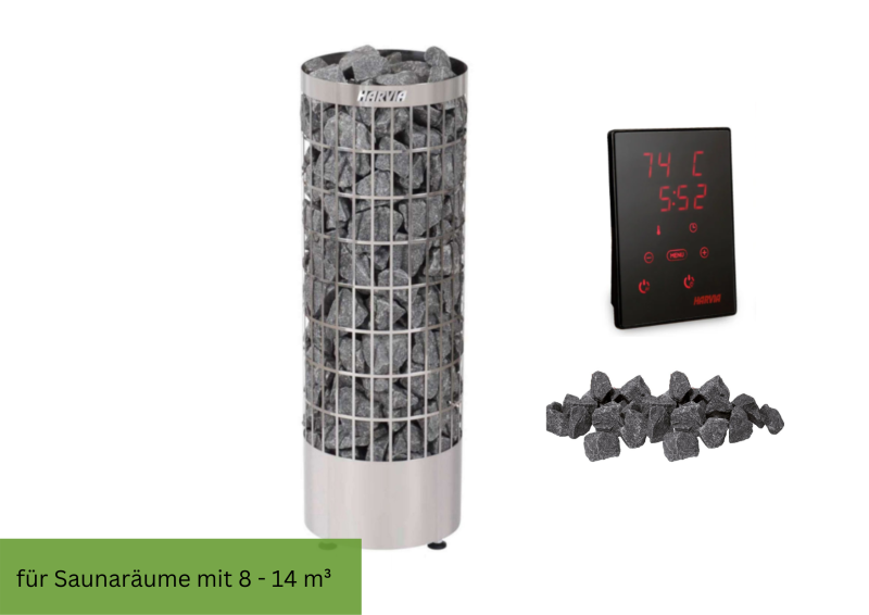 Harvia Saunaofen Cilindro Steel 9 kW mit externer Steuerung Harvia CX 110