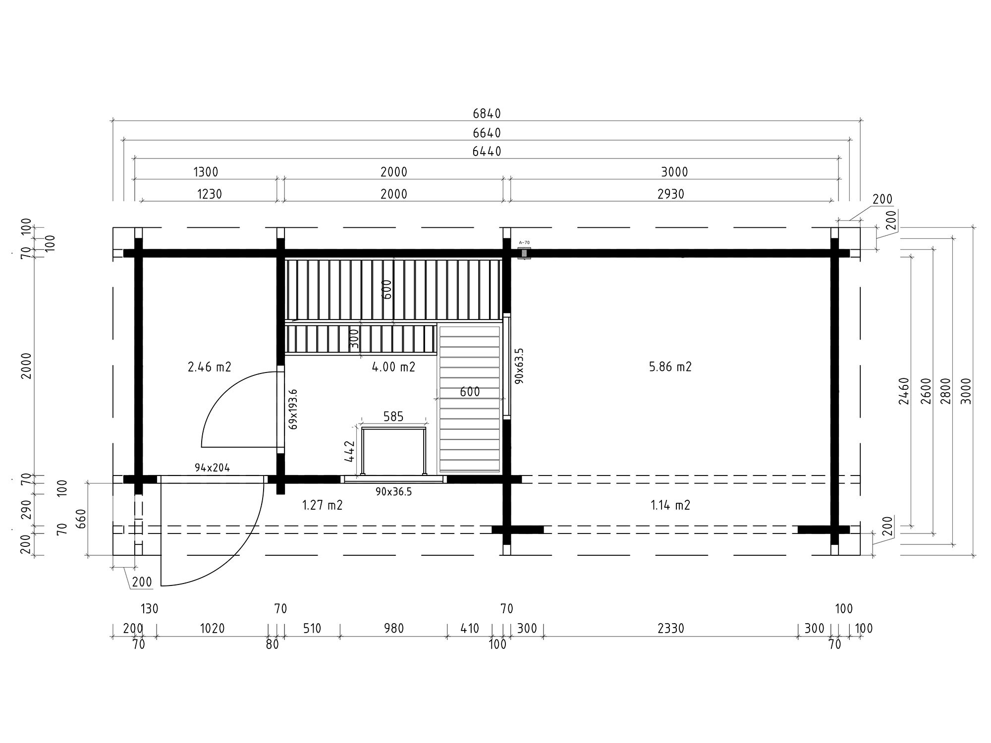 Fjordholz Saunahaus Modell Lilo 70