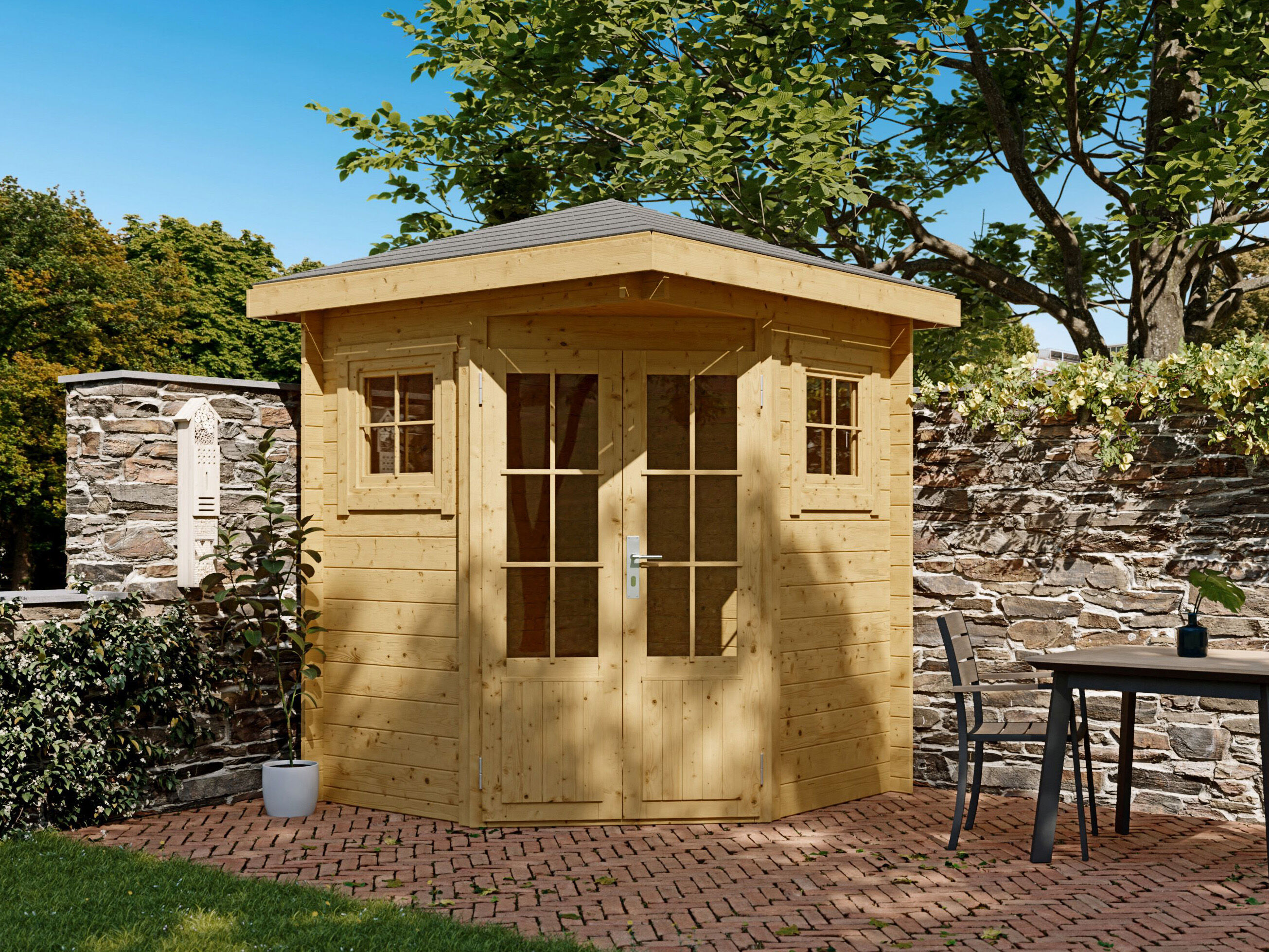 Fjordholz 5-Eck Gartenhaus Modell Evelyn 1B