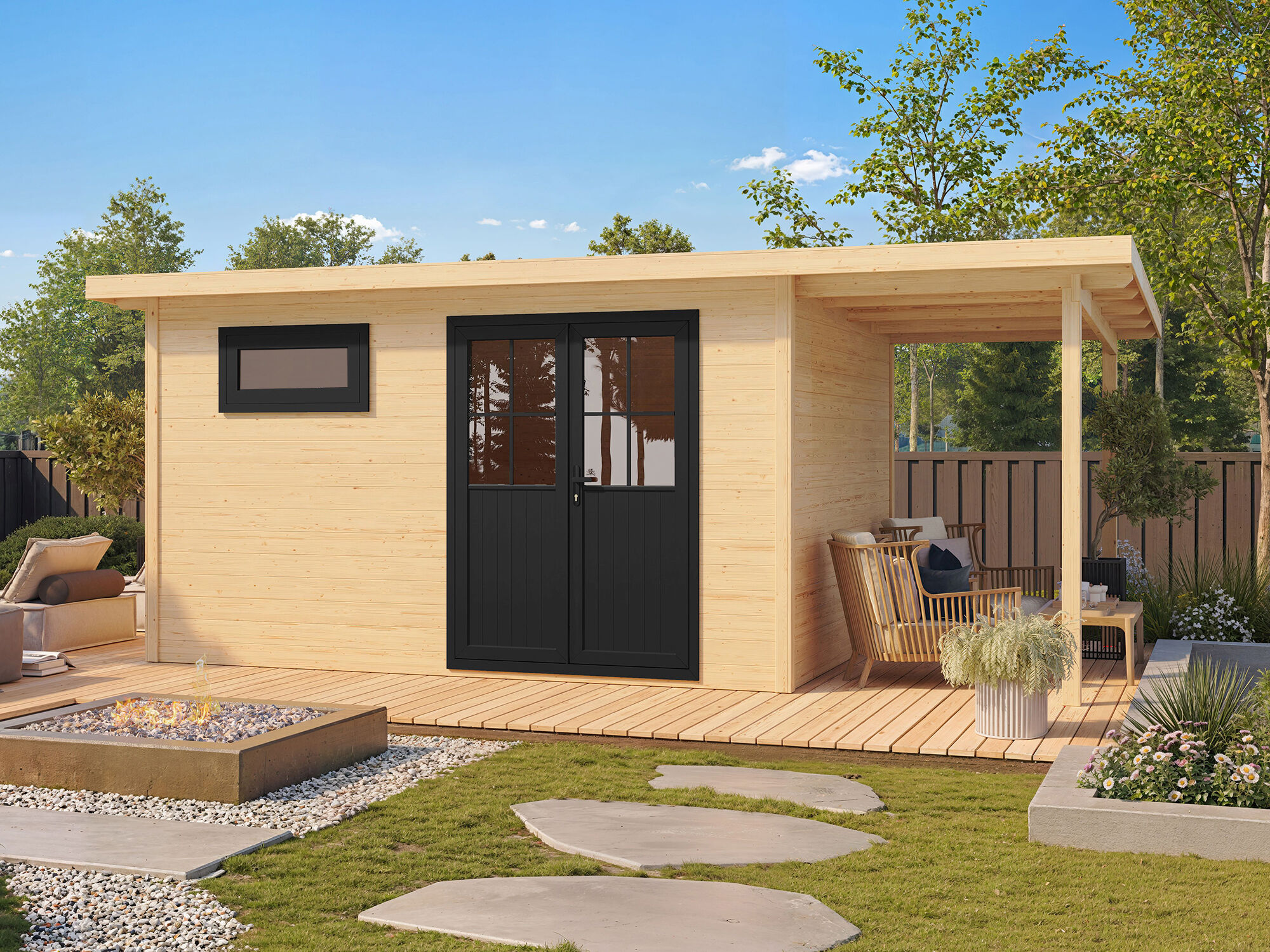 Fjordholz Gartenhaus Modell Alu Line 28-E Rabatt: 26 %