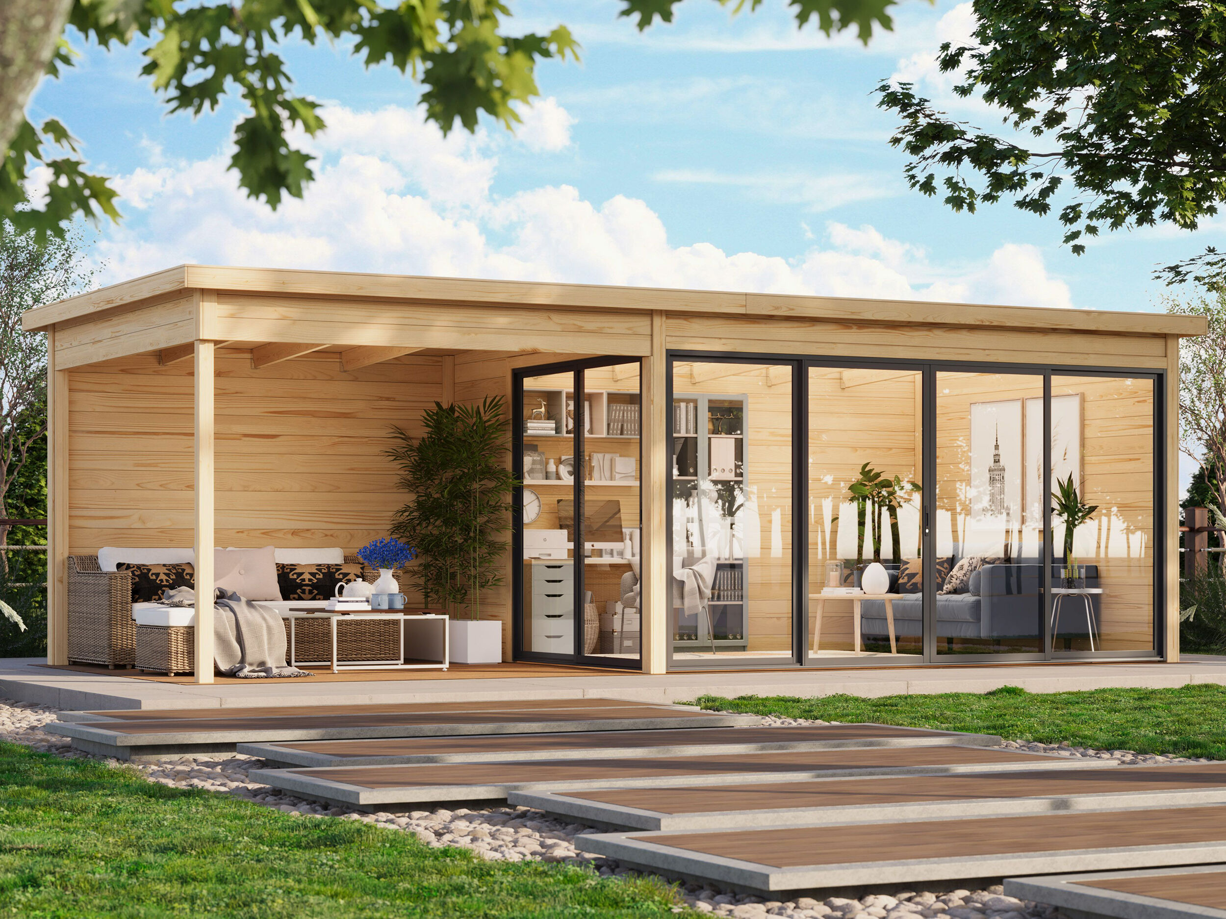 26% Rabatt ! Fjordholz Gartenhaus Modell Office IsoSlide 3 SD