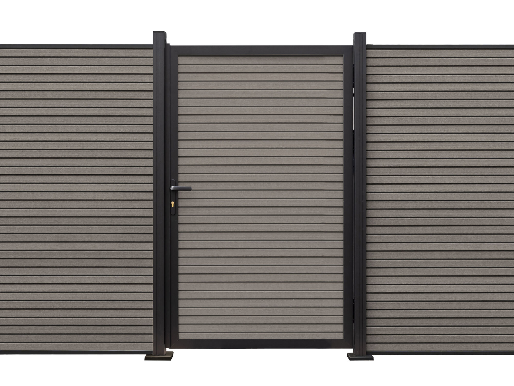 WPC Einzeltor Modell FineLine 100×180 cm Grau