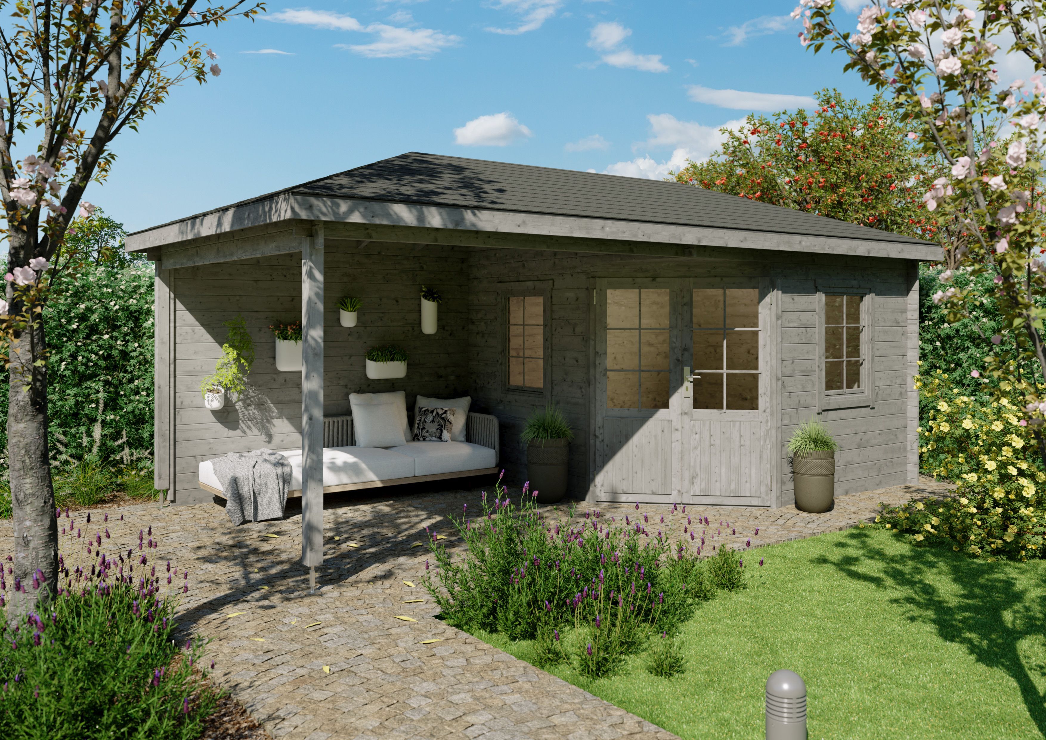 Fjordholz 5-Eck Gartenhaus Modell Evelyn 1B