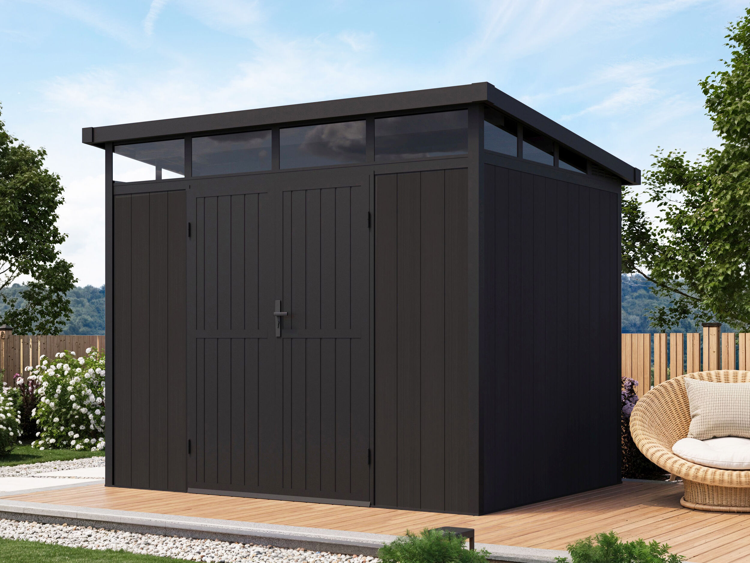 25% Discount! WPC Gartenhaus Modell Skylight Pent 6,10 m²