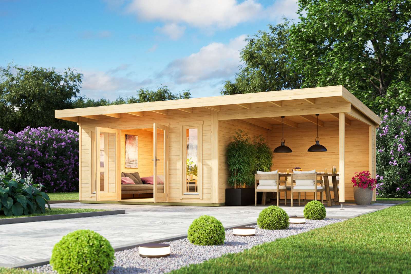 Gartenhaus 4x5m Pultdach
