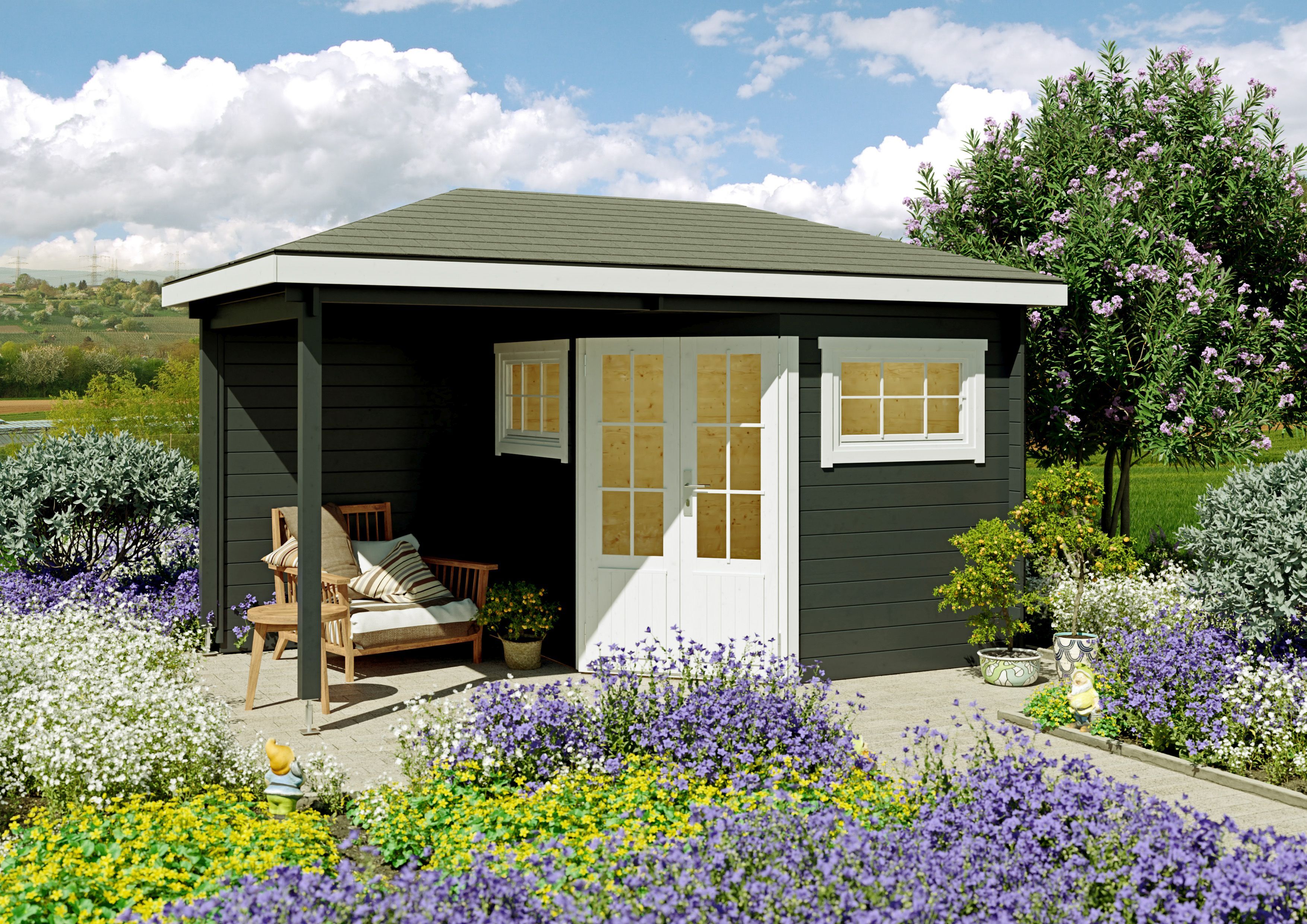 Fjordholz 5-Eck Gartenhaus Modell Evelyn 1B