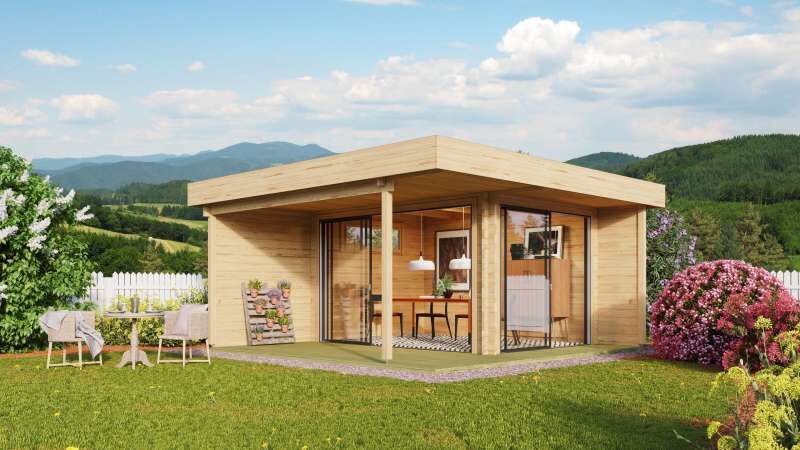 Luxus Lounge Gartenhäuser mit Glasfront