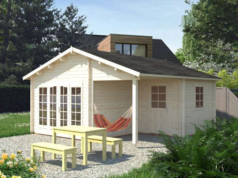 Gartenhäuser in LForm aus Holz kaufen