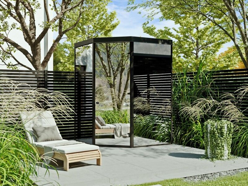 Fjordholz Spiegelsauna Modell Kuido Black Edition
