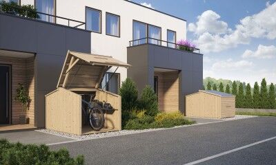 Fahrradbox aus Holz Modell Bikebox