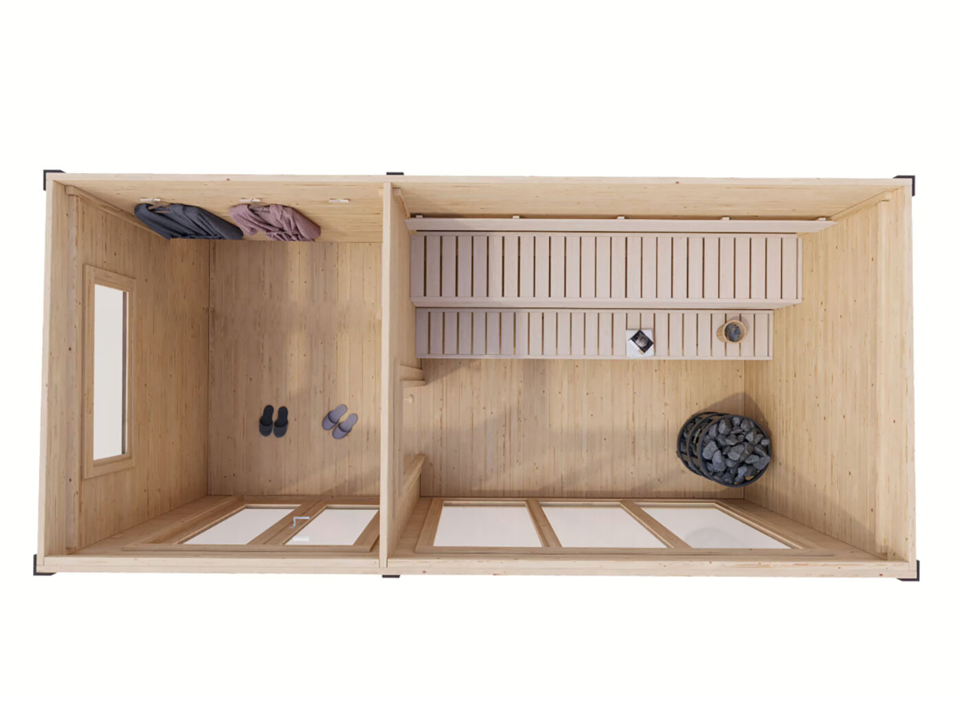 Fjordholz Saunahaus Modell Anita 2-Raum Fjordholz Saunahaus Modell Anita 2-Raum