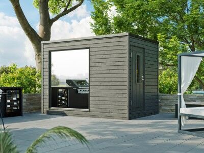 Fjordholz Saunahaus Modell Paradiso 2-Raum Black Edition