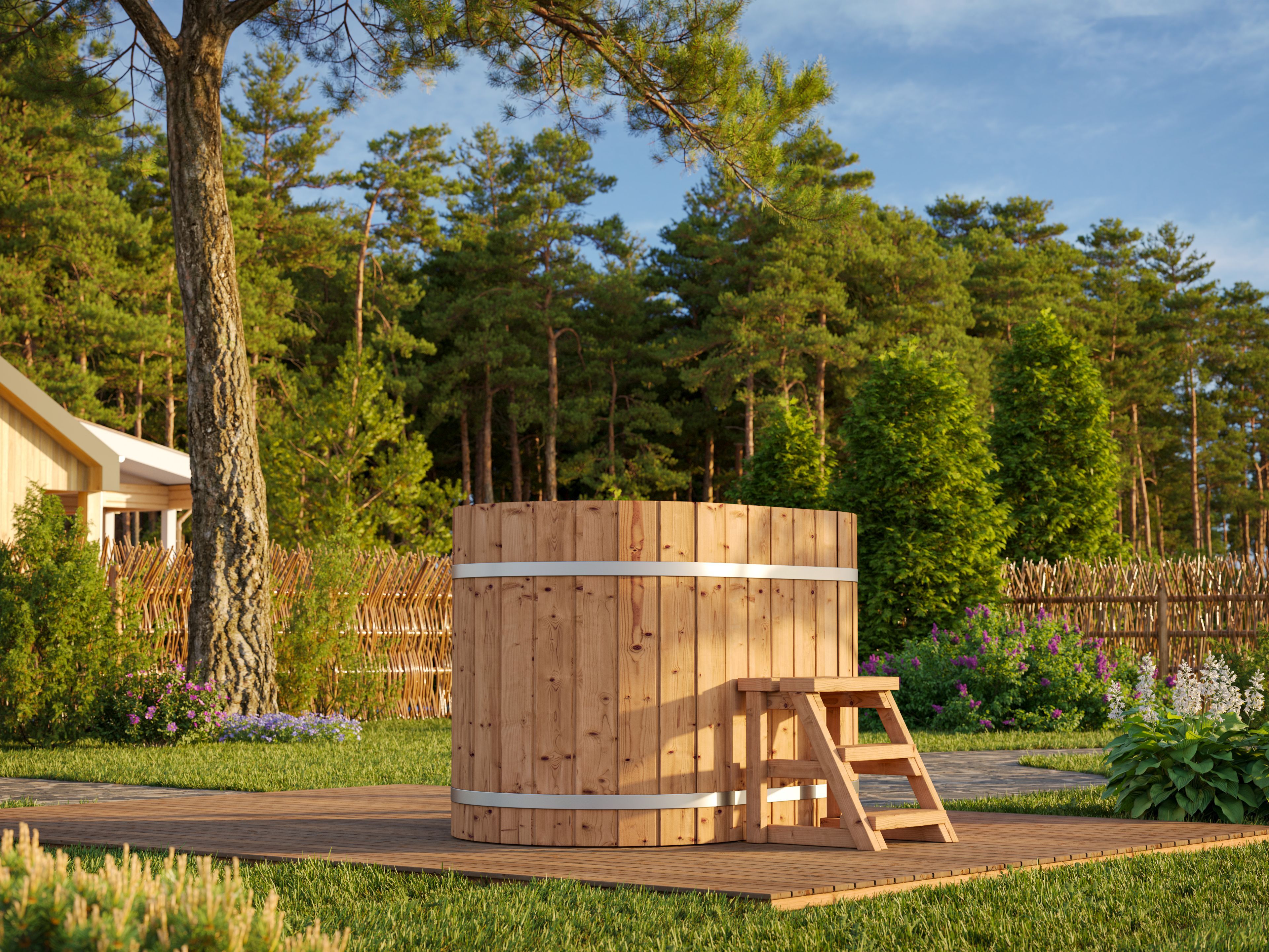 26% reduziert: Fjordholz Holzbadezuber Oval Größe 2 ohne Ofen