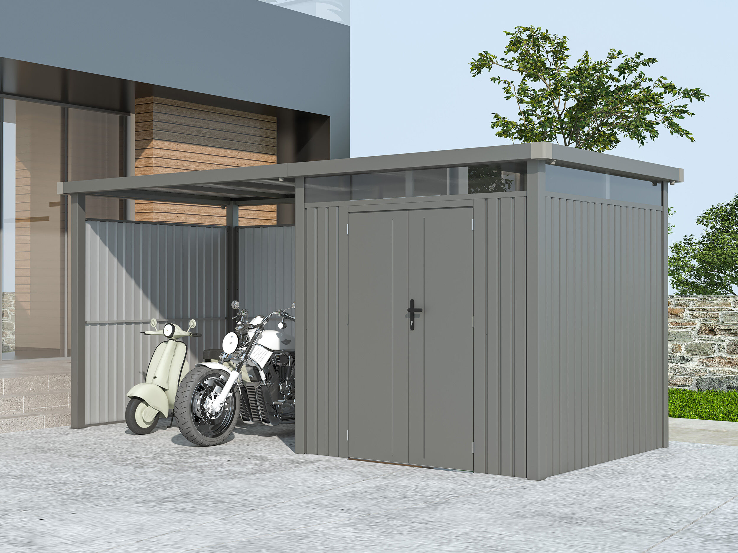 Metall Gerätehaus Modell Style 7,56 m² Spar-Set-5