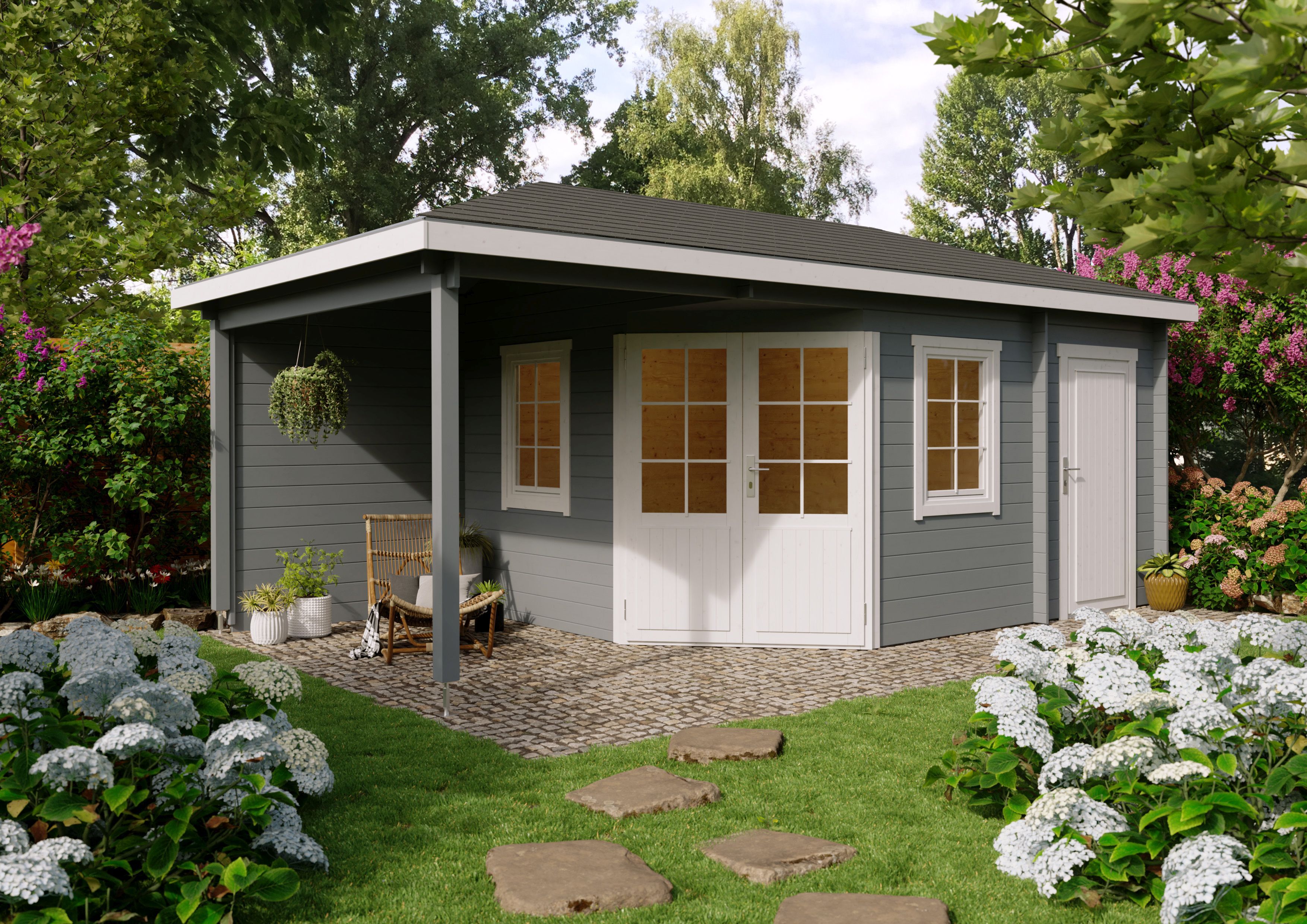 Fjordholz 5-Eck Gartenhaus Modell Evelyn 1B