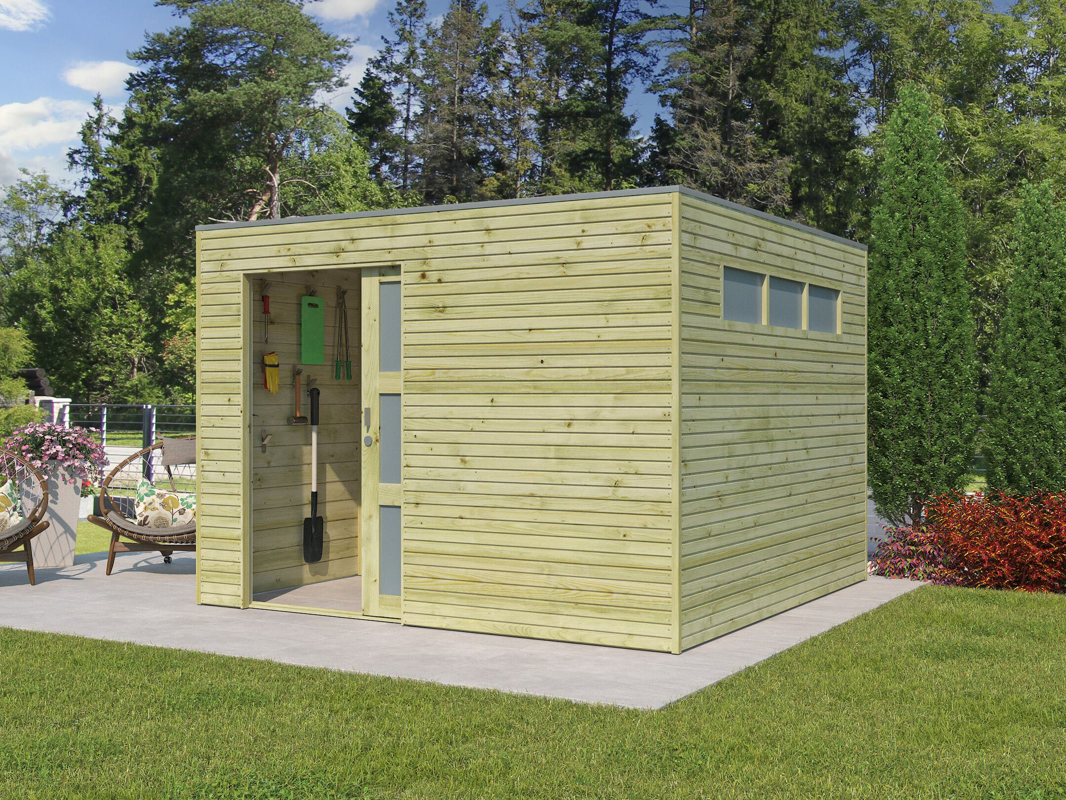 Gartenhaus Modell QBS-Line 9,00 m² Rabatt: 26 %