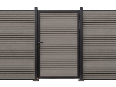 WPC Einzeltor Modell FineLine 100x180 cm Grau