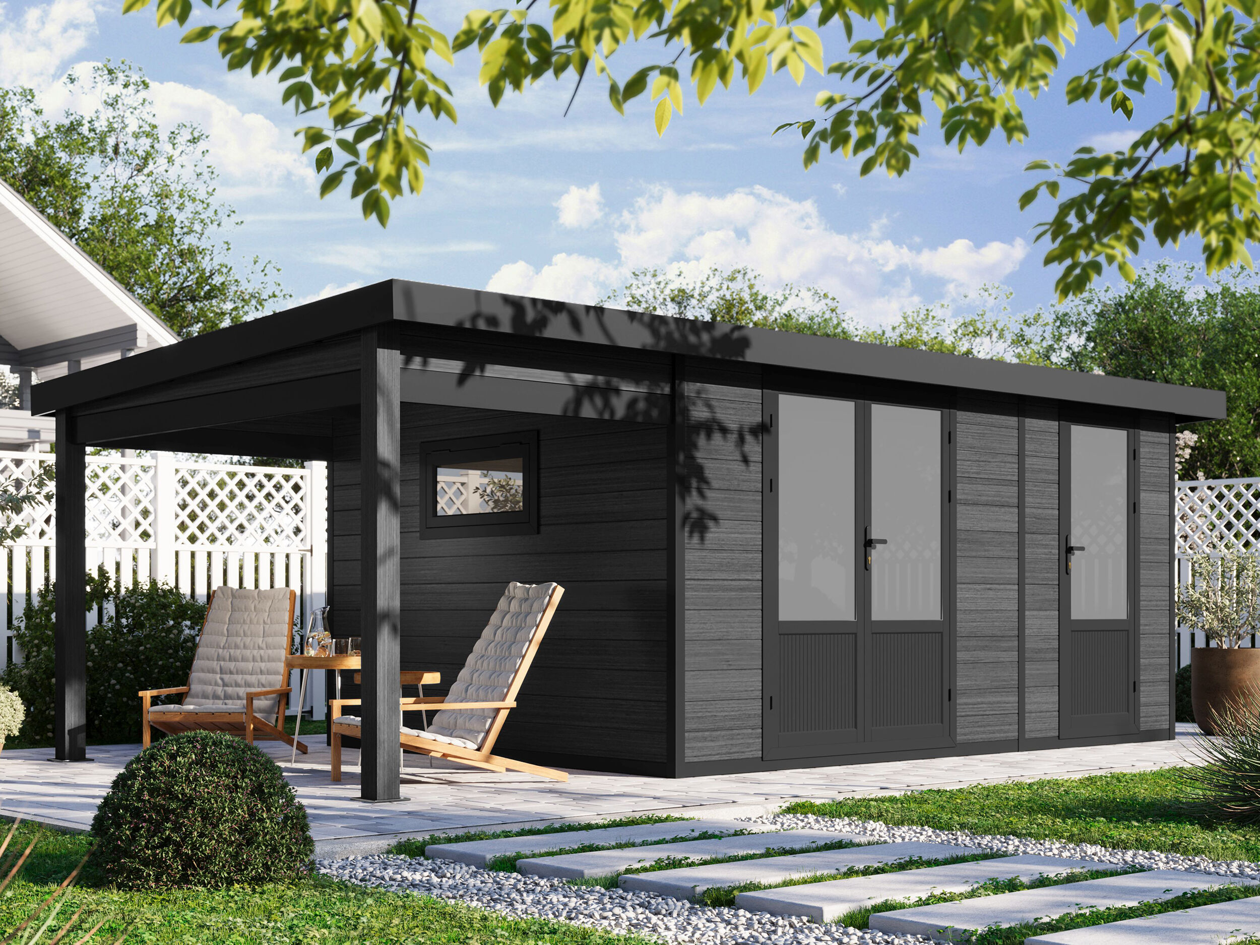 26% Rabatt ! WPC Gartenhaus Modell Style DeLuxe 2-Raum mit Seit