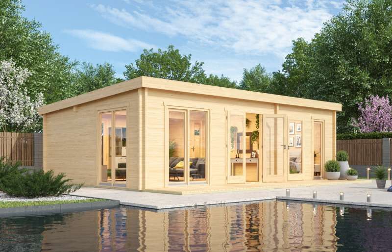 Winterfeste, isolierte Gartenhäuser aus Holz mit gedämmtem Fußboden