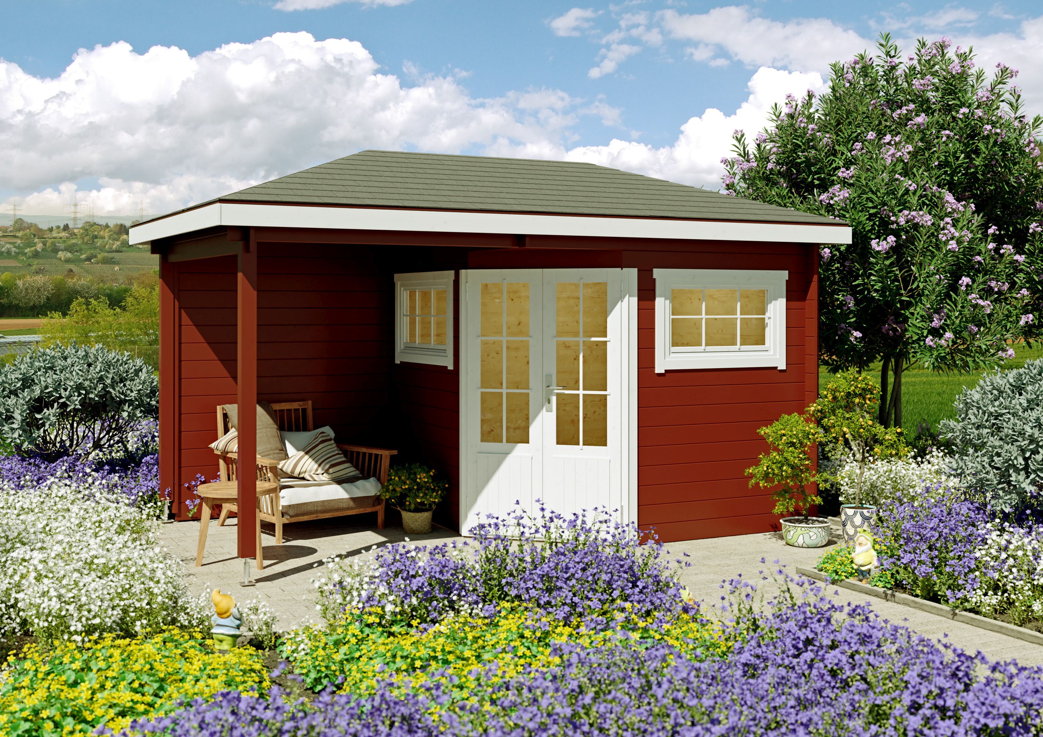 Fjordholz 5-Eck Gartenhaus Modell Evelyn 2B| Rabatt: 26%|4x3m