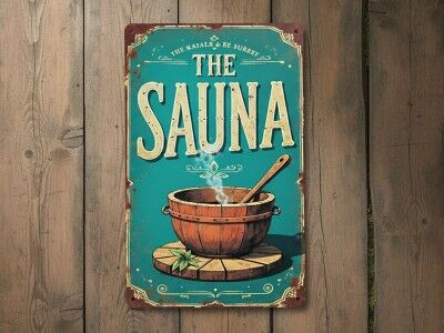 Sauna Dekoschild aus Metall Design 2