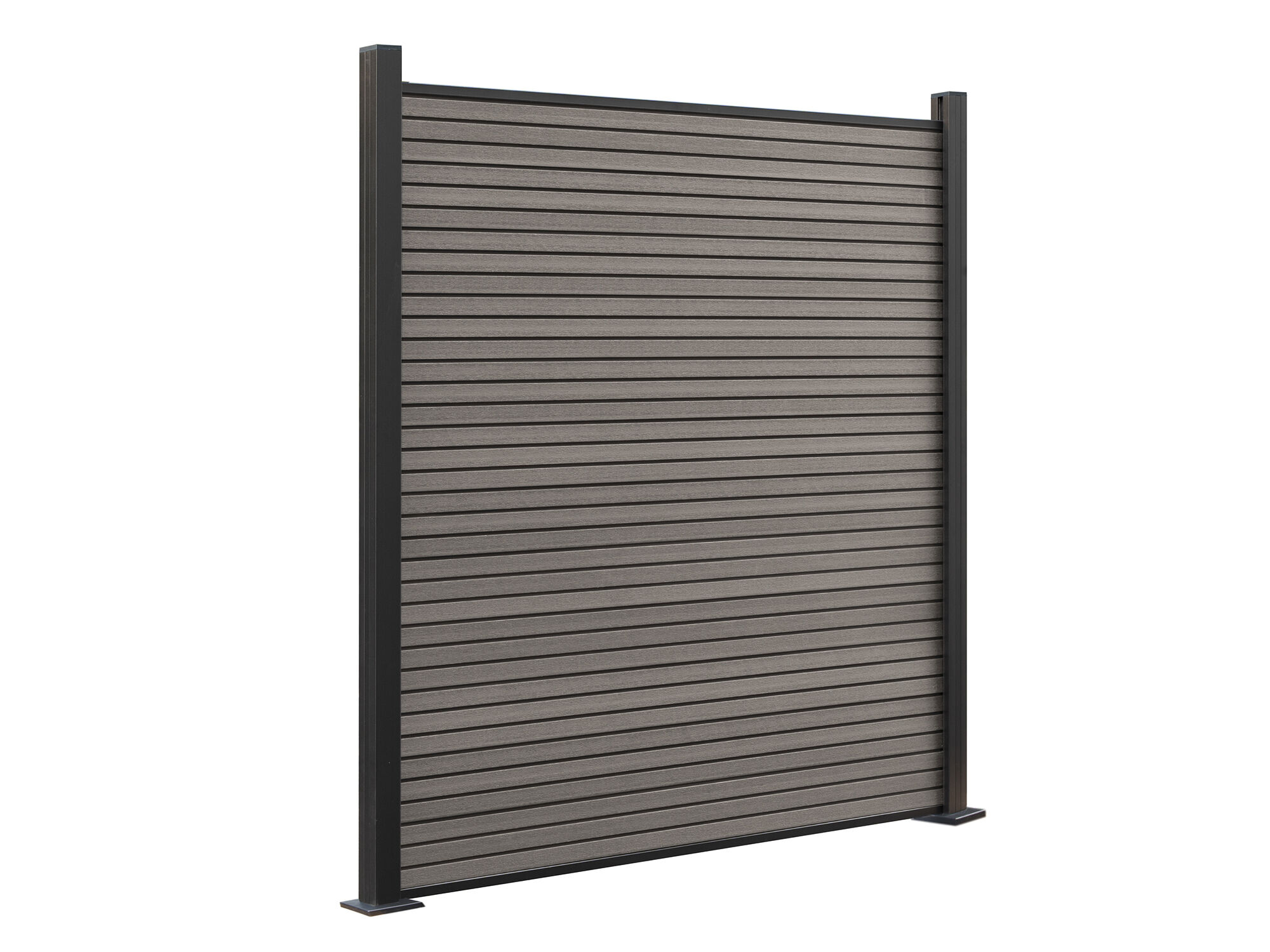 WPC Steckzaun Modell FineLine 180x180 cm Teak