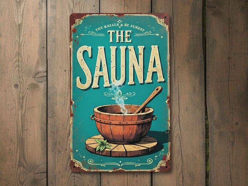 Sauna Dekoschild aus Metall Design 2