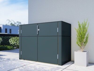 HPL Gartenschrank Modell Low Anthrazit