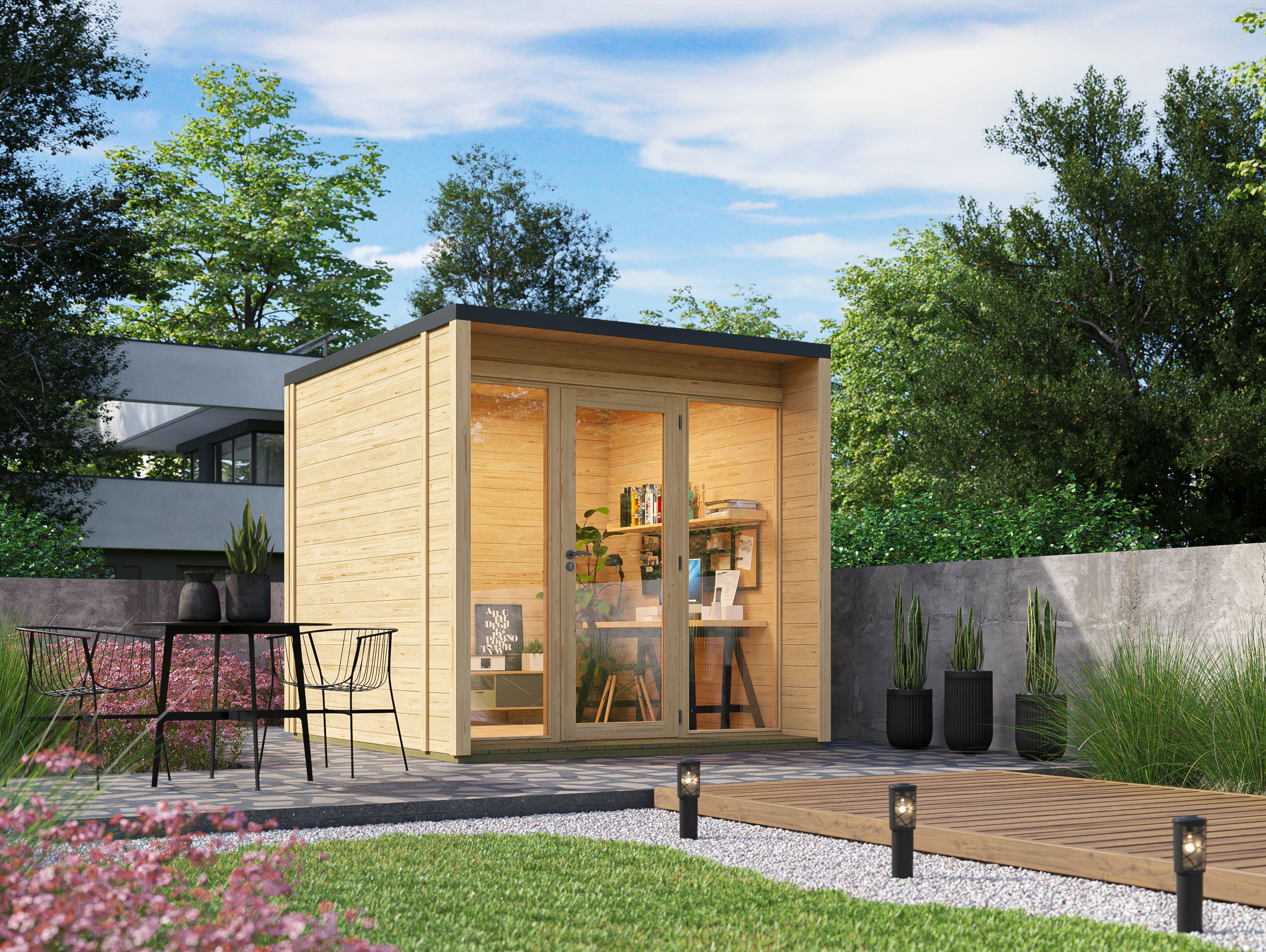 26% Rabatt ! Fjordholz Gartenhütte Modell Office Box Größe S nat 3x2m