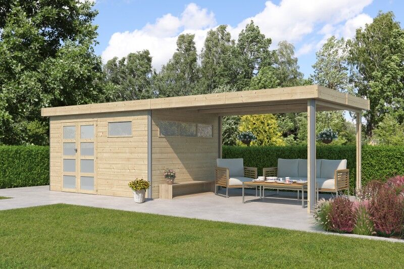 Gartenhaus Alu-Line Modell Kasuko-M mit Anbau
