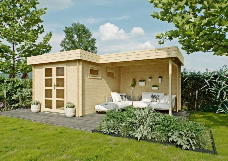 Gartenhäuser in LForm aus Holz kaufen