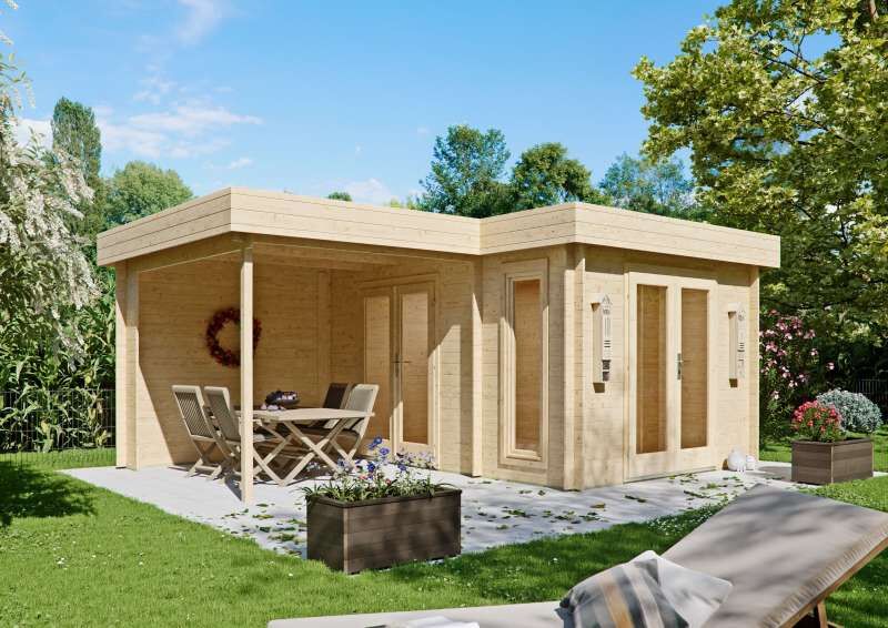 Gartenhaus L Form Flachdach