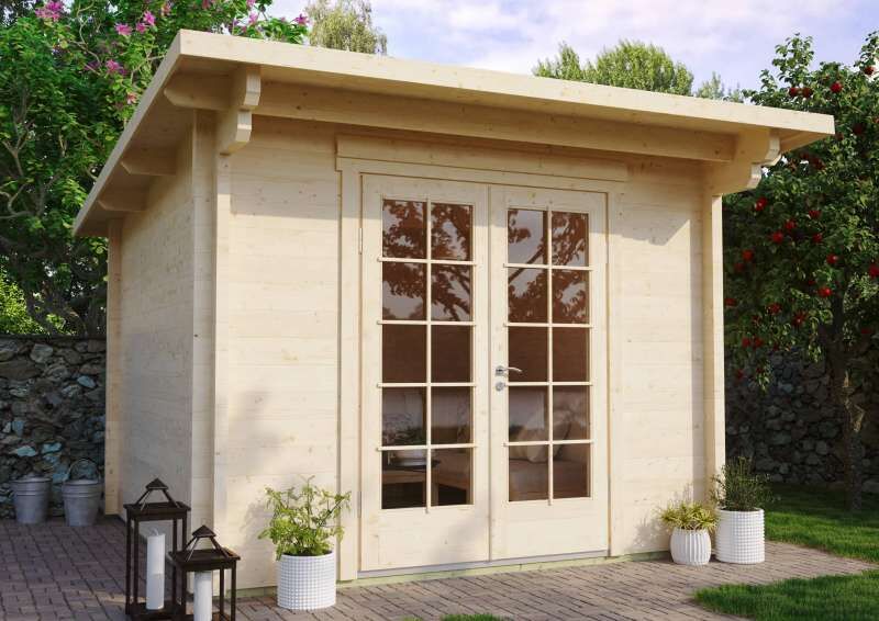 Moderne HolzGartenhaus mit Pultdach vom Hersteller bestellen